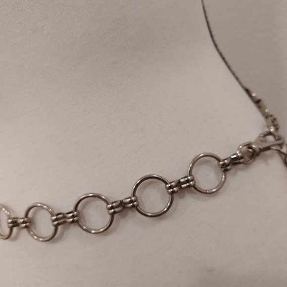 Silver Tone Metal Jump Rings Link Belt with Lanyard Style Clasp - Picture 5 of 8